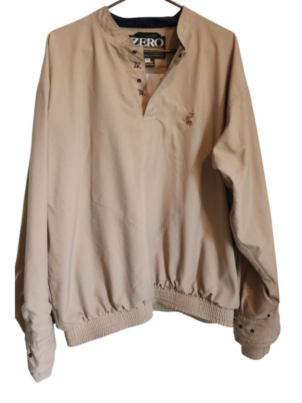Zero Restriction Men's XL Golf Jacket Gore-Tex Pullover Windshirt Tan USA